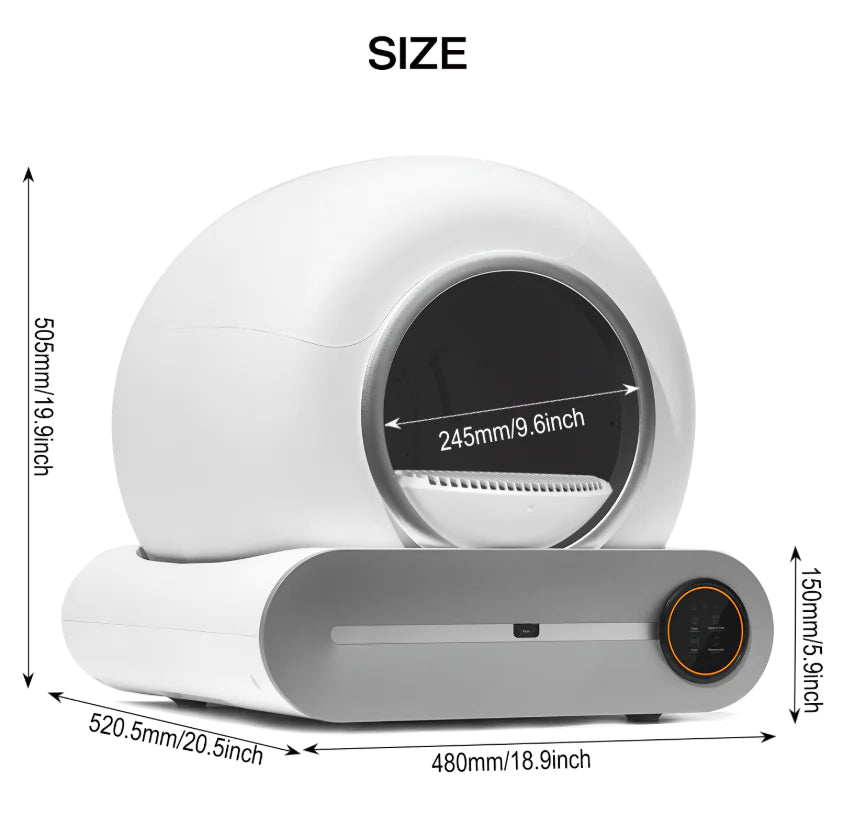 Smart Automatic Cat Litter Box with App Control – 65L Self-Cleaning Wi-Fi Pet Toilet