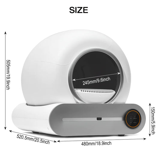 Smart Automatic Cat Litter Box with App Control – 65L Self-Cleaning Wi-Fi Pet Toilet