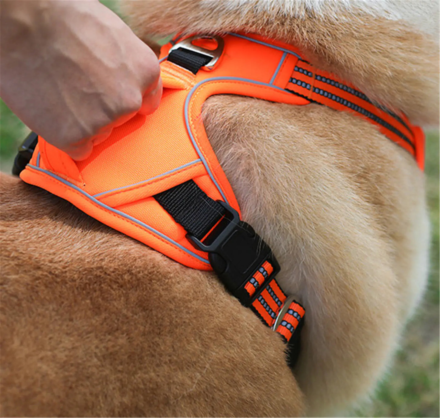 Reflective Oxford Pet Harness – Waterproof & Adjustable Dog Vest for Outdoor Adventures