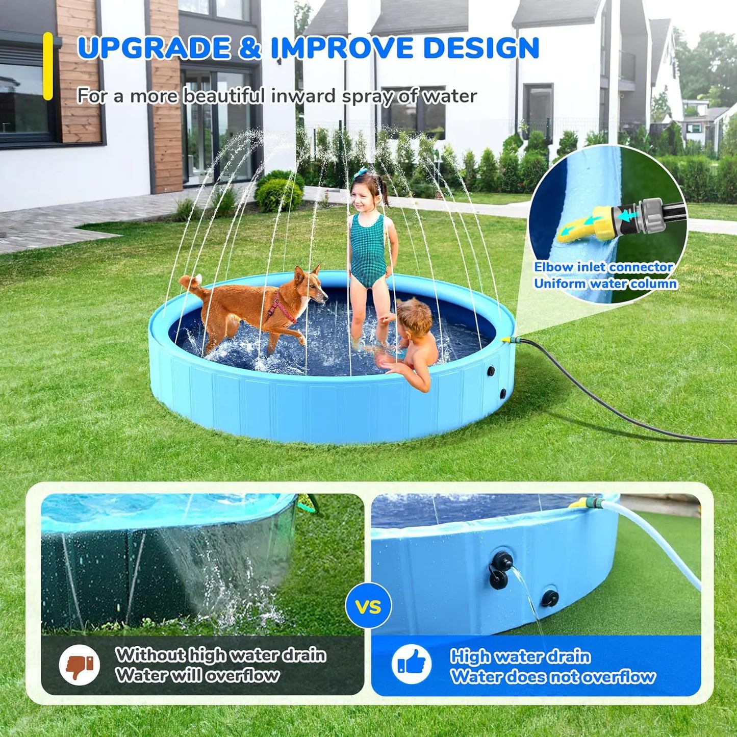 Foldable Pet Sprinkler Pool – Summer Outdoor Splash Pad for Dogs & Kids