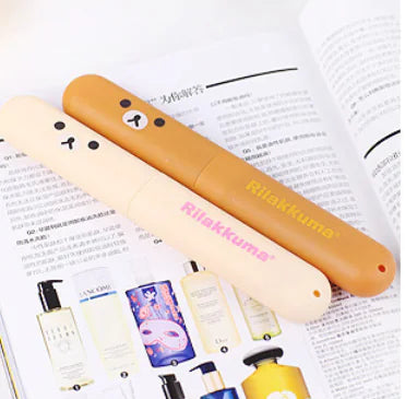 Portable Pet Toothbrush Travel Case – Cute Bear Design, Antibacterial & Breathable