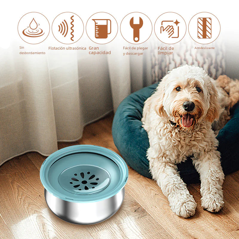 Stainless Steel Splash-Proof Pet Water Bowl – Large Capacity, Anti-Spill & Non-Slip Design